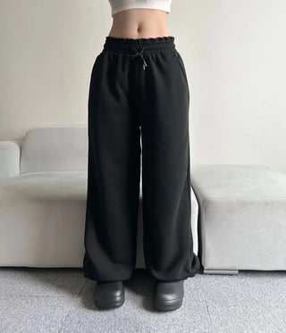 Fleece-Lined Elastic Wide Sweatpants Training Suit Unique Daily