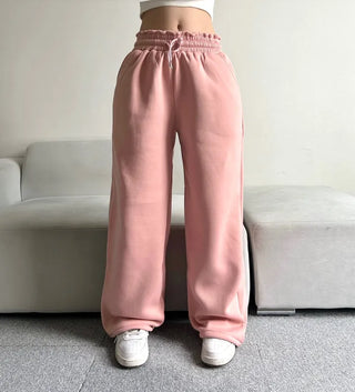 Fleece-Lined Elastic Wide Sweatpants Training Suit Unique Daily