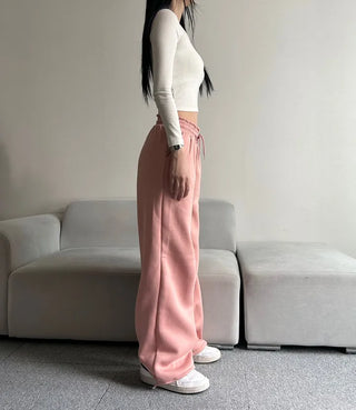 Fleece-Lined Elastic Wide Sweatpants Training Suit Unique Daily