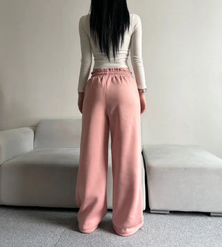 Fleece-Lined Elastic Wide Sweatpants Training Suit Unique Daily