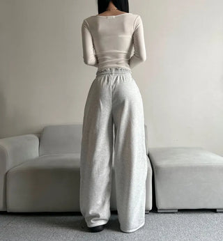 Fleece-Lined Elastic Wide Sweatpants Training Suit Unique Daily