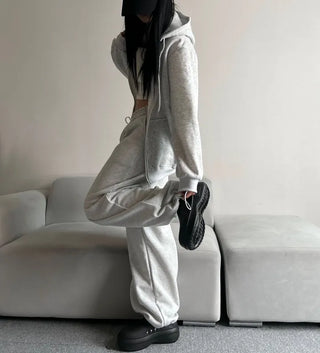 Fleece-Lined Elastic Wide Sweatpants Training Suit Unique Daily