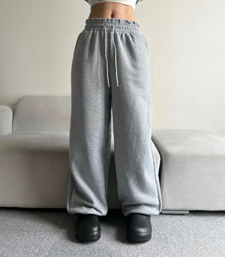 Fleece-Lined Elastic Wide Sweatpants Training Suit Unique Daily