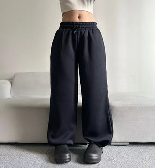 Fleece-Lined Elastic Wide Sweatpants Training Suit Unique Daily