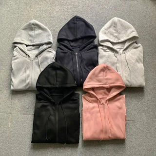 Fleece Zip-up Hoodie Crop Loose Fit Oversized Transitional