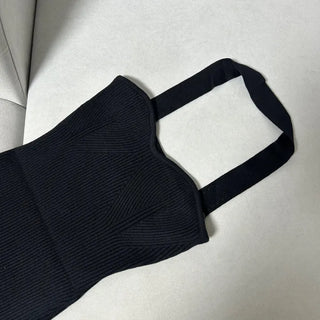 Heart Neck Choker Top Ribbed Dress Tube Party