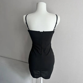 Santa Girl Fur Corset Slit Mini Dress Sleeveless