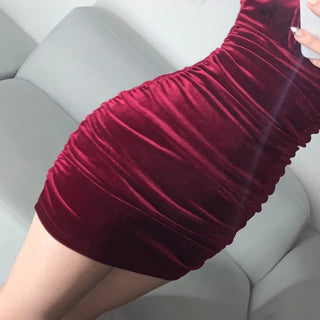 Shirred Velvet Corset Puff Party Dress Look Halloween