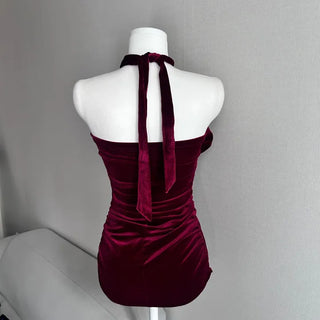 Shirred Velvet Corset Puff Party Dress Look Halloween