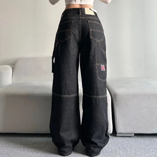 American Flag Carpenter Raw Wide Denim Pants Wappen