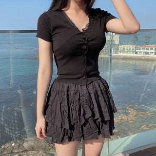 Lina Mini Tiered Skirt-Pants