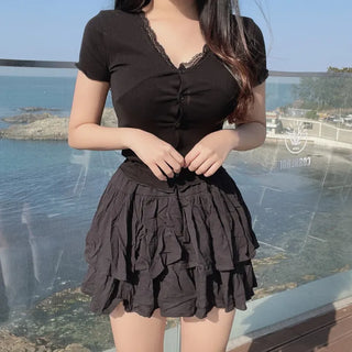 Lina Mini Tiered Skirt-Pants