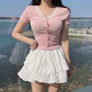 Lina Mini Tiered Skirt-Pants