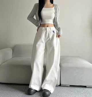 Cotton Side Pintuck Button Balloon Pants Wide Fit