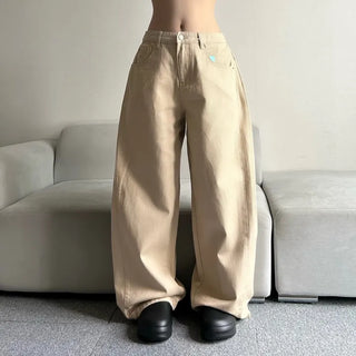Cotton Side Pintuck Button Balloon Pants Wide Fit