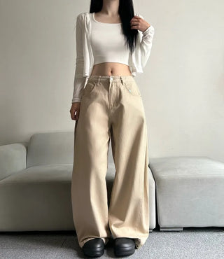 Cotton Side Pintuck Button Balloon Pants Wide Fit