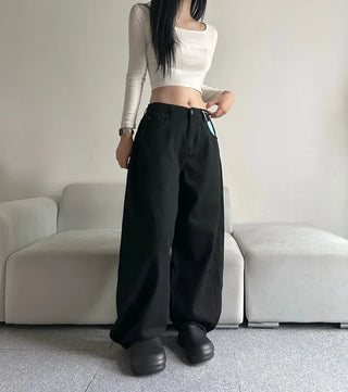 Cotton Side Pintuck Button Balloon Pants Wide Fit