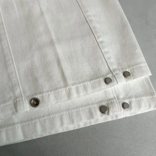 Cotton Side Pintuck Button Balloon Pants Wide Fit