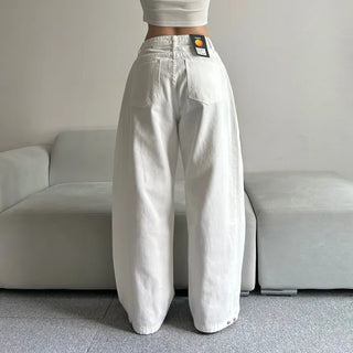 Cotton Side Pintuck Button Balloon Pants Wide Fit