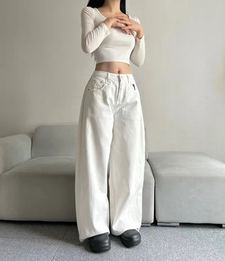 Cotton Side Pintuck Button Balloon Pants Wide Fit