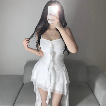 Fairy Mood Asymmetrical Tiered Frill Long Dress Sleeveless