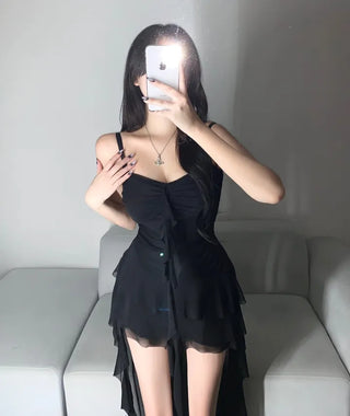 Fairy Mood Asymmetrical Tiered Frill Long Dress Sleeveless