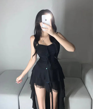 Fairy Mood Asymmetrical Tiered Frill Long Dress Sleeveless
