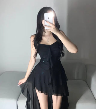 Fairy Mood Asymmetrical Tiered Frill Long Dress Sleeveless