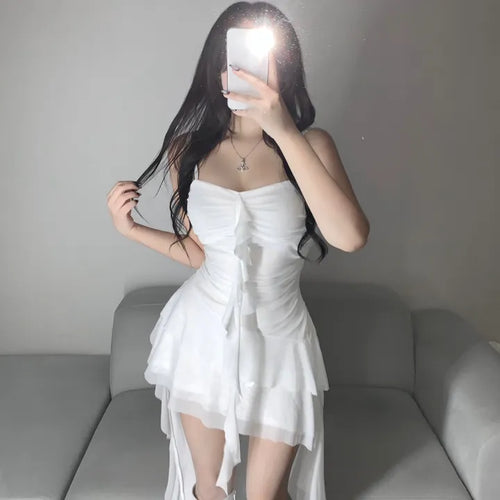 Fairy Mood Asymmetrical Tiered Frill Long Dress Sleeveless