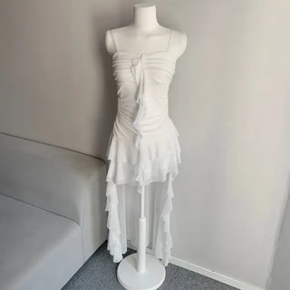 Fairy Mood Asymmetrical Tiered Frill Long Dress Sleeveless