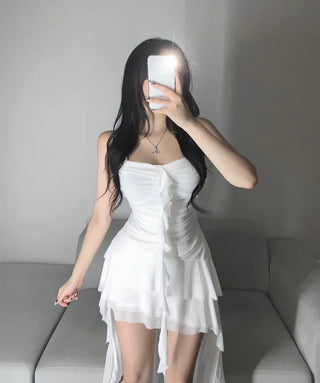 Fairy Mood Asymmetrical Tiered Frill Long Dress Sleeveless