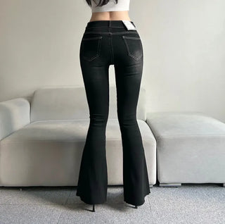 Hip Pad Front Pocket Bootcut Denim Pants Padded