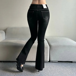 Hip Pad Front Pocket Bootcut Denim Pants Padded