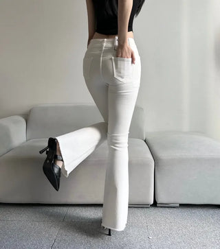 Hip Pad Front Pocket Bootcut Denim Pants Padded