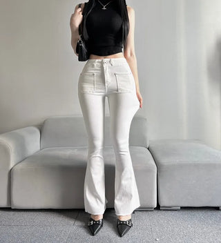Hip Pad Front Pocket Bootcut Denim Pants Padded