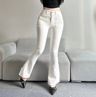 Hip Pad Front Pocket Bootcut Denim Pants Padded