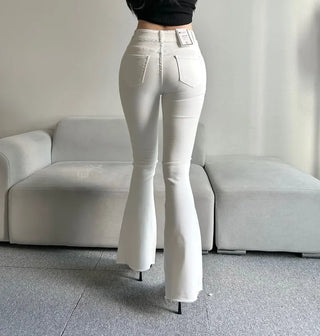 Hip Pad Front Pocket Bootcut Denim Pants Padded