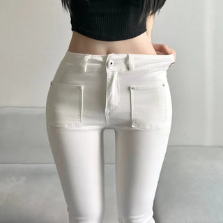 Hip Pad Front Pocket Bootcut Denim Pants Padded