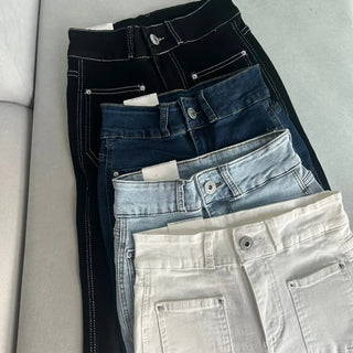Hip Pad Front Pocket Bootcut Denim Pants Padded