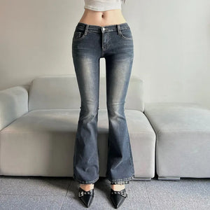 Hip Pad Low-Rise Vintage Washed Pants Y2K Lee