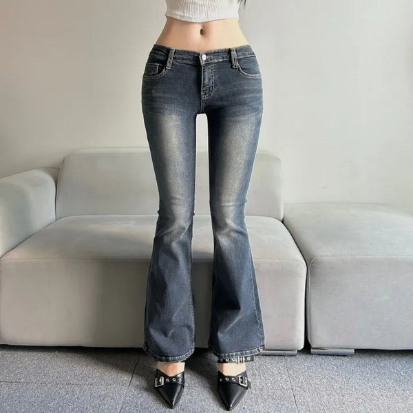 Hip Pad Low-Rise Vintage Washed Pants Y2K Lee