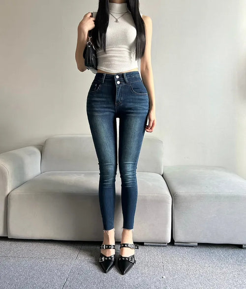 Hip Pads Enhancers Skinny Denim Pants Cotton Jeans