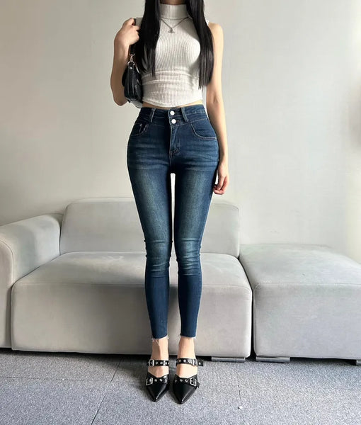Hip Pads Enhancers Skinny Denim Pants Cotton Jeans