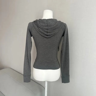 Slim Fit Fleece Zip-Up Hoodie Long Sleeve Tee