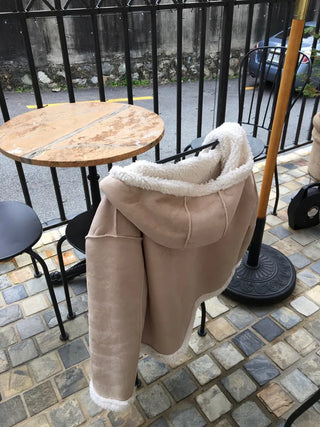 Duffle Hoodie Shearling Coat Jacket Hooded Winter Outerwear