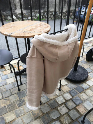 Duffle Hoodie Shearling Coat Jacket Hooded Winter Outerwear
