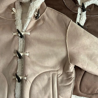 Duffle Hoodie Shearling Coat Jacket Hooded Winter Outerwear