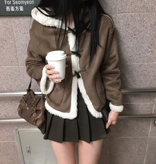 Duffle Hoodie Shearling Coat Jacket Hooded Winter Outerwear