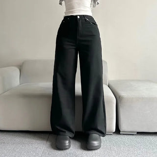 Cotton Wide Pants Fleece-lined Trousers Petite Daily Commute
