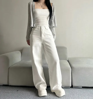 Cotton Wide Pants Fleece-lined Trousers Petite Daily Commute